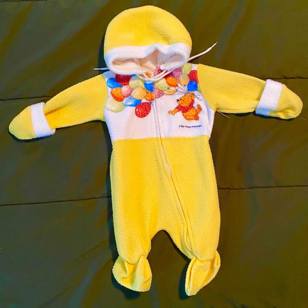 LAST DAY 
SHOP CLOSING 
Vintage Winnie the Pooh newborn winter jumpsuit